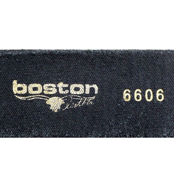 Boston BLACK GENUINE LEATHER 1 3/8"Wd CASUAL DRESS MEN'S BELT Sz 42 (P11 - Picture 7 of 11